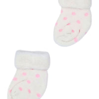 White With Pink Spots Stay-on Towelling Premature Baby Socks Little Mouse Baby Clothing & Gifts