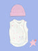 Pink Star Incubator Vest & Round Hat Set 1.5lb to 3lb Bodysuit / Vest Tiny & Small 