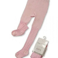 Pink Tiny Baby Tights. Cotton, Lacy Hearts Tights Nursery Time 