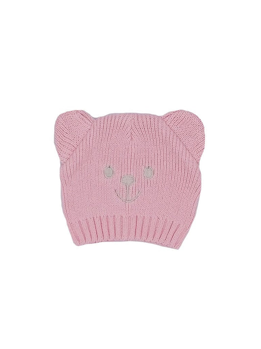 Pink Knitted Teddy Hat Hat Tiny Baby 
