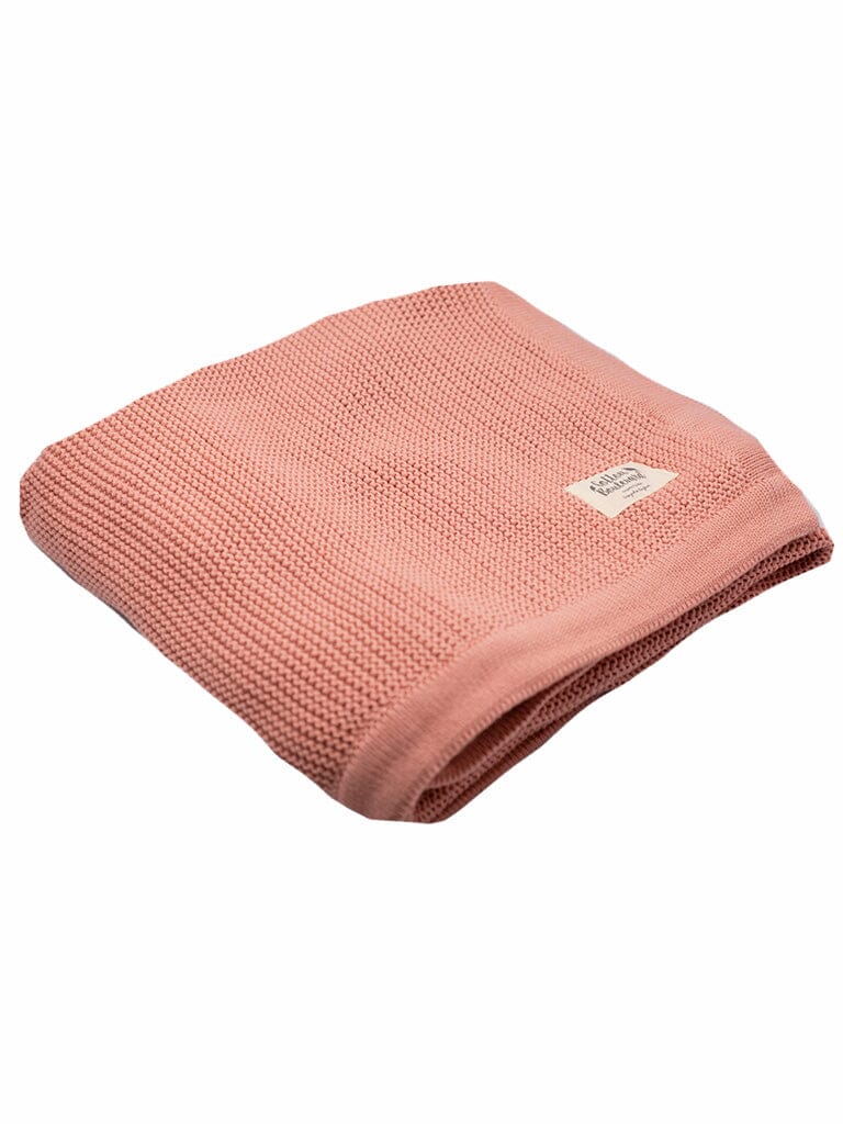 Organic Cotton Knitted Blanket - Pink