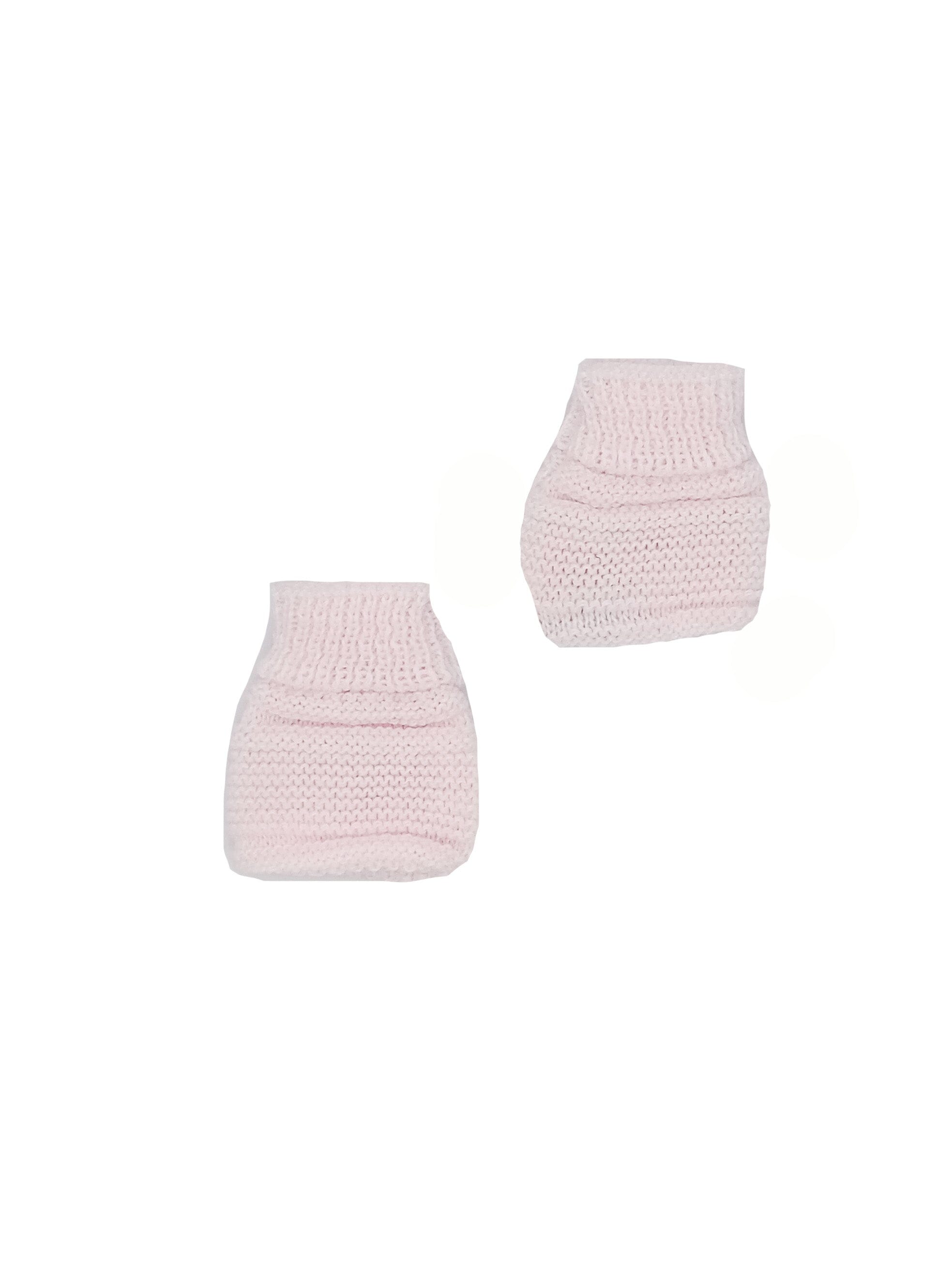 Tiny Baby Pink Knitted Booties - Booties - La Manufacture de Layette