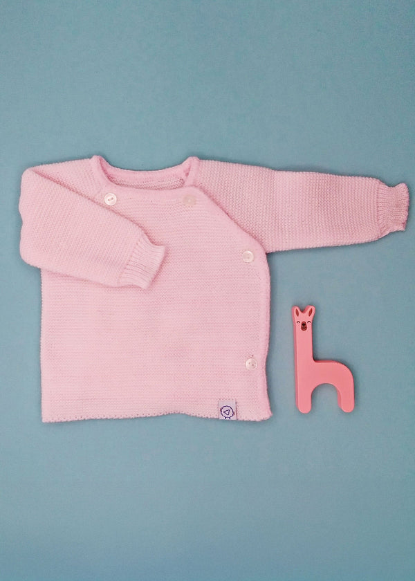 Knitted Pale Pink Cardigan Cardigan / Jacket La Manufacture de Layette 