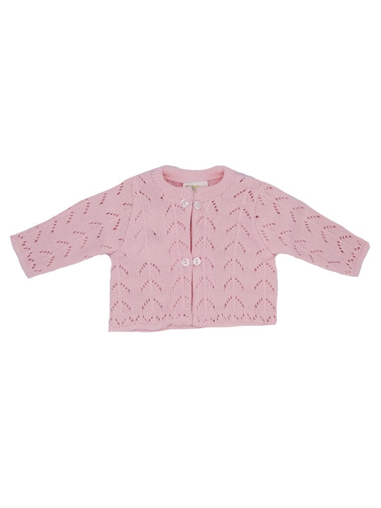 Pink Pointelle Double Button Cardigan - Cardigan / Jacket - Early Arrival
