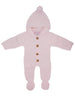Tiny Baby Knitted Pramsuit, Pink - Snowsuit / Pramsuit - My Little Chick