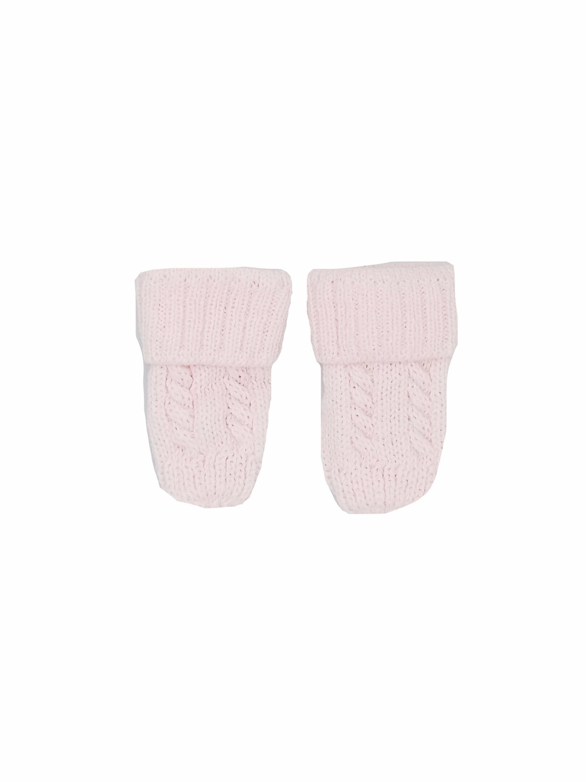 Tiny Baby Knitted Mittens, Pink Mittens Soft Touch 