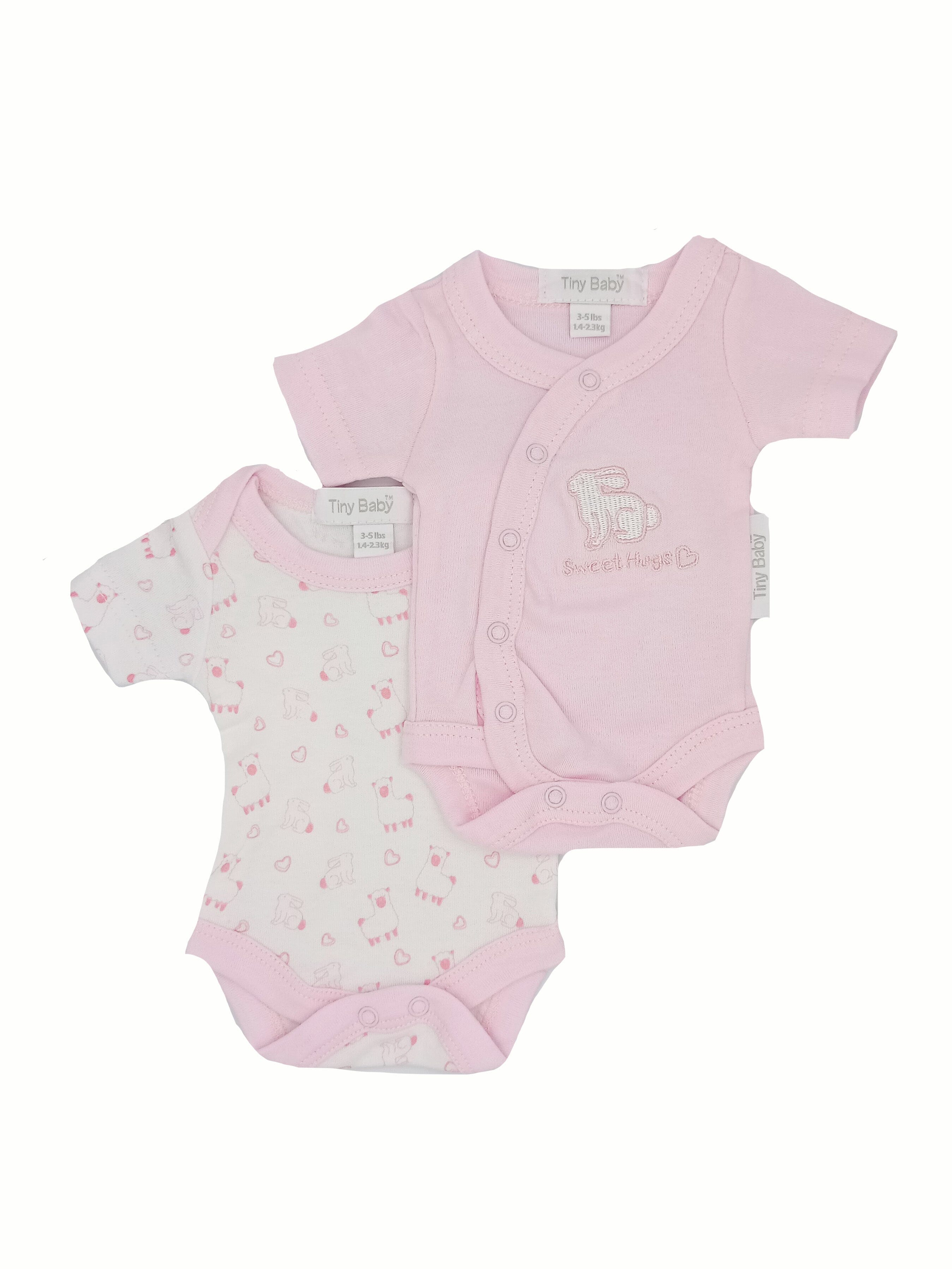Sweet Hugs 2 pack Vests - Pink - Set - Tiny Baby