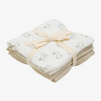 3 Pack, Organic Cotton Muslins, Bunny / Beige, 65 x 65 cm Blanket Pippi 