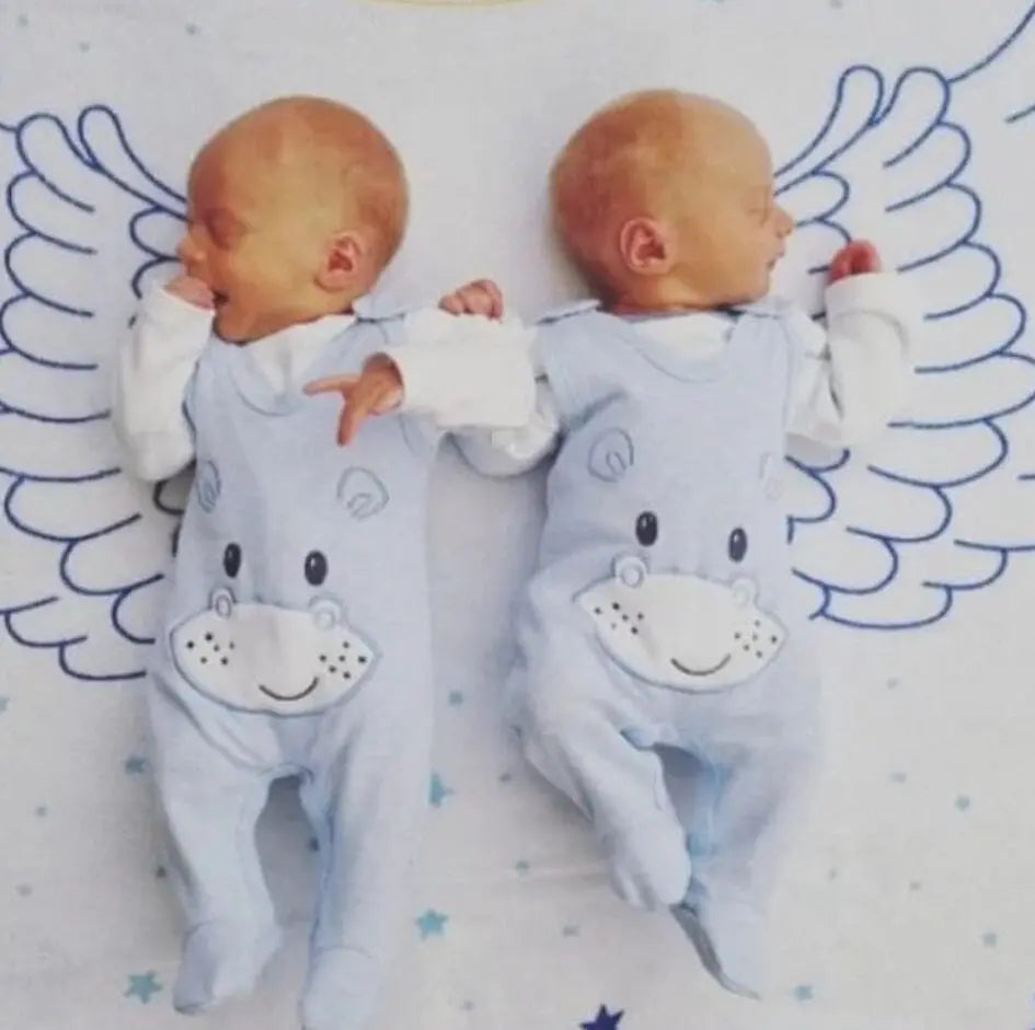 Early Baby Top & Hippo Footed Dungarees Set - Blue Dungaree EEVI 