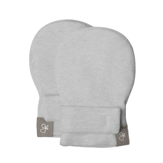 Stay-On Scratch Mittens - Storm Grey Scratch Mitts Goumikids 3-6lb 