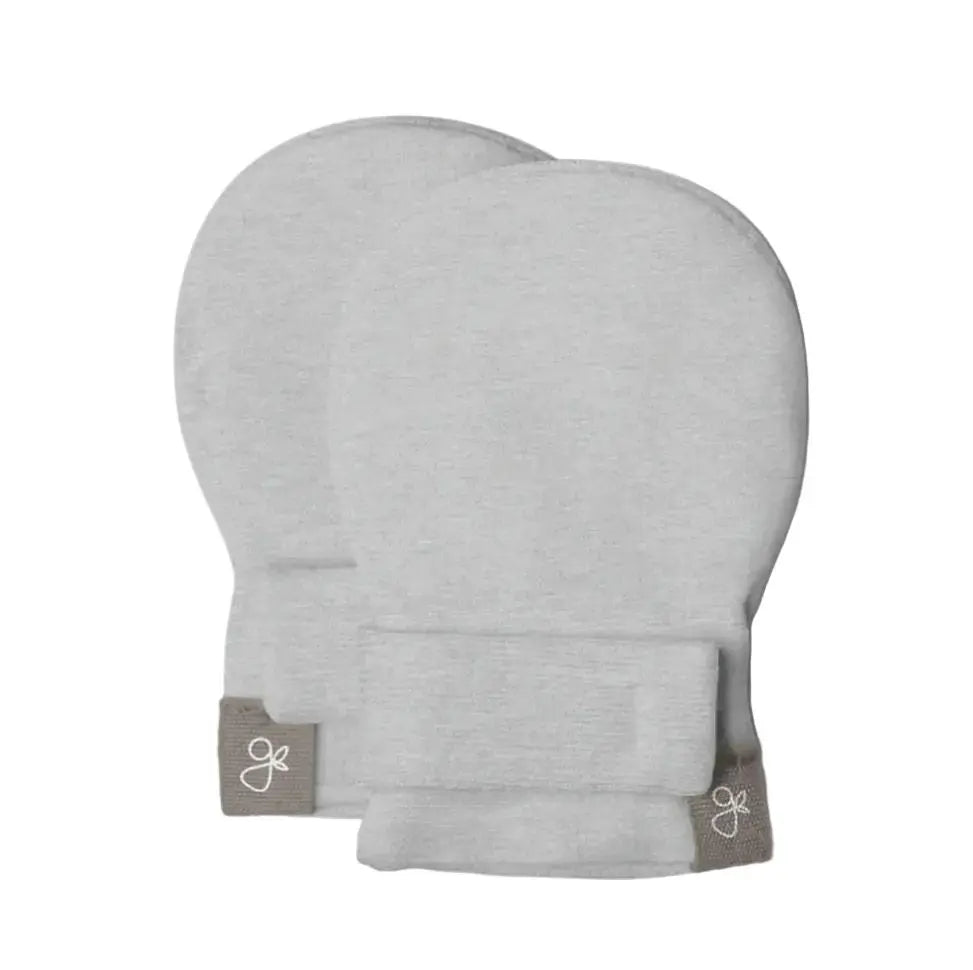 Stay-On Scratch Mittens - Storm Grey Scratch Mitts Goumikids 3-6lb 