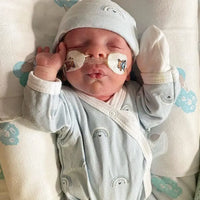 Preemie Round Hat, Baby Blue Rainbows Hat Tiny & Small 
