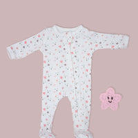 2 Pack Zipped Sleepsuits - Pink Floral