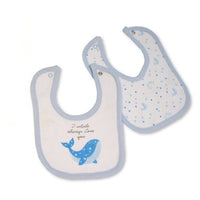 Blue "I whale always love you" Premature baby Bib - 2 pack Dribble Bib Tiny Baby 