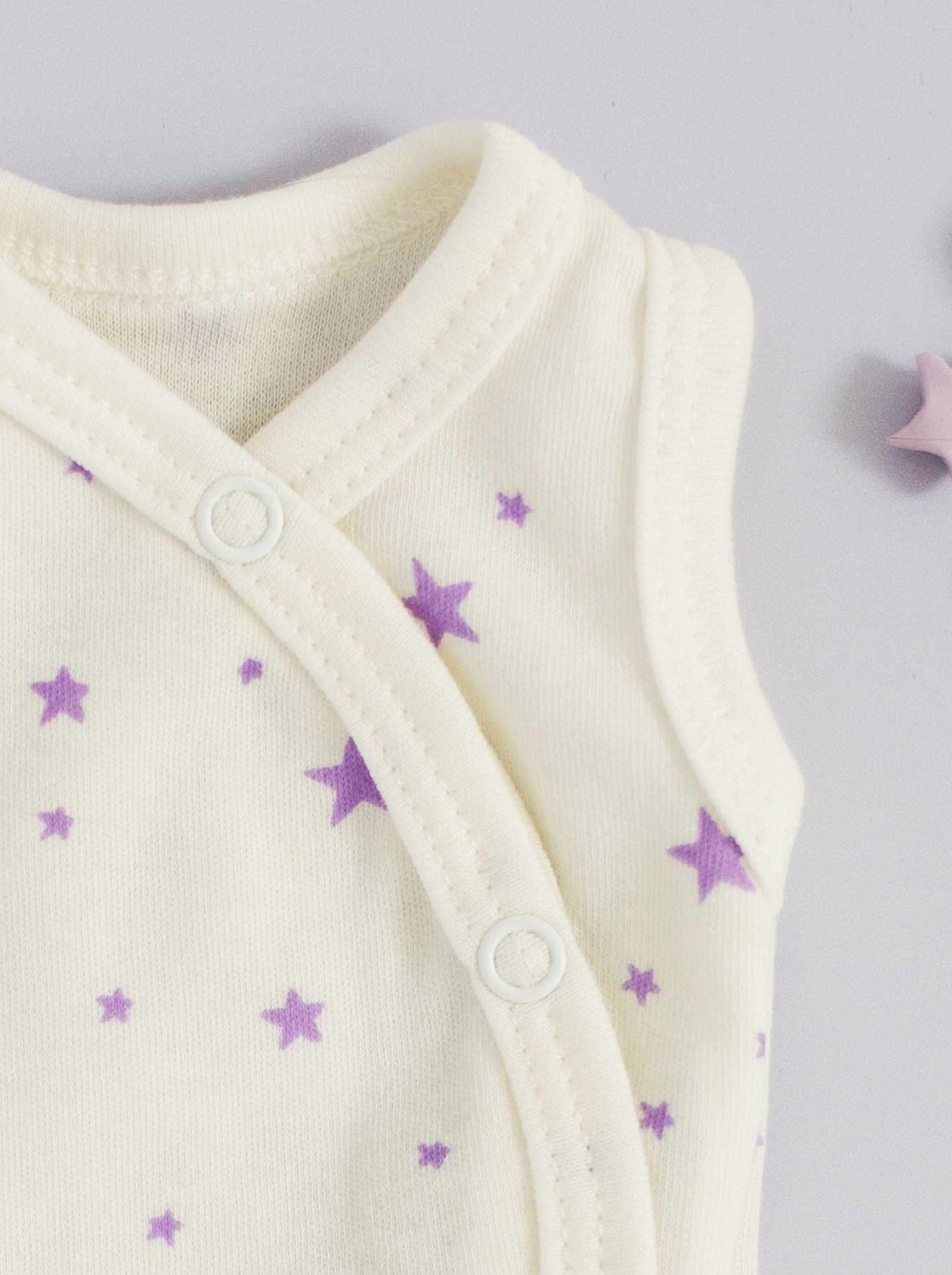 Incubator Vest, Purple Stars, Premium 100% Organic Cotton Tiny & Small