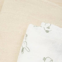3 Pack, Organic Cotton Muslins, Bunny / Beige, 65 x 65 cm Blanket Pippi 