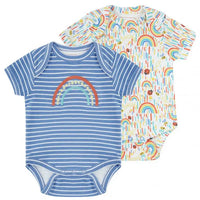 Piccalilly Short Sleeve Baby Bodysuits (Pack Of 2) - Sun Shower Bodysuit / Vest Piccalilly 