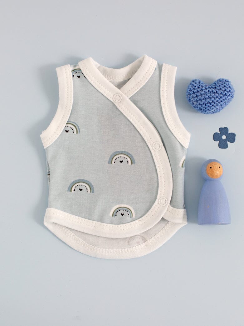 NICU Baby Incubator Vest, Baby Blue Rainbows - Incubator Vest - Tiny & Small