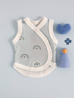 NICU Baby Incubator Vest, Baby Blue Rainbows