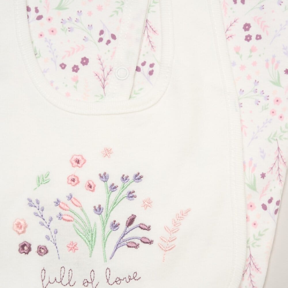 Floral 'Full of Love' 5 Piece Layette Gift Set - 3 sizes. Set Rock a Bye Baby 