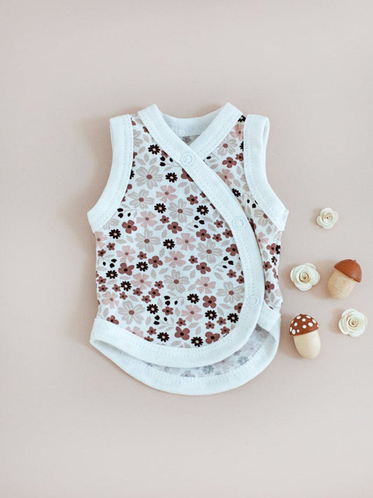 Premature Baby Girl Vest, Ditsy Floral Bodysuit / Vest Tiny & Small 