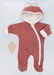 Tiny Baby Pramsuit - Fleece, Raspberry Pink with Rabbit Fabric Hood Tiny & Small