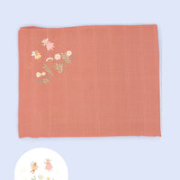 'Fairy Garden' 100% Pure Cotton Muslin - 70cm x 70cm - One Muslin Muslin Little Mouse Baby Clothing & Gifts rust Pink 