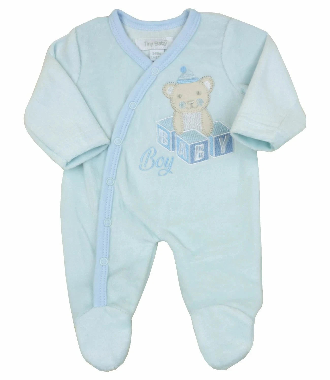 Premature Velour All in One - Baby Boy - One Sleespuit Tiny Baby