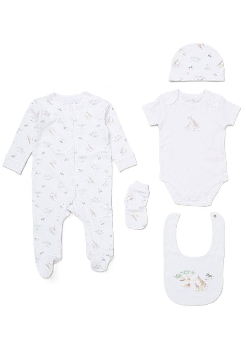 'Soft Safari' 5 Piece Layette Gift Set Set Rock a Bye Baby 
