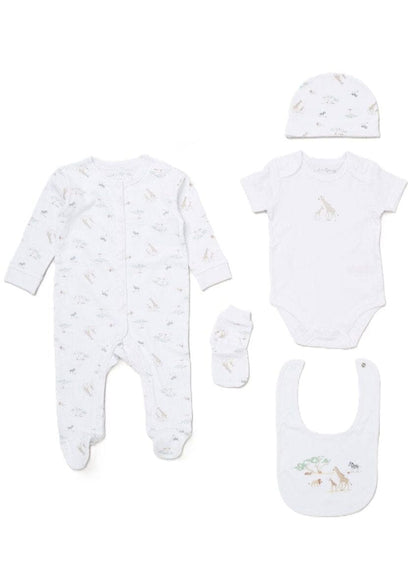 'Soft Safari' 5 Piece Layette Gift Set Set Rock a Bye Baby 