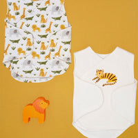 2 Pack Neonatal Vests, Organic Cotton, Safari Dreams Bodysuit / Vest Little Dreamer 
