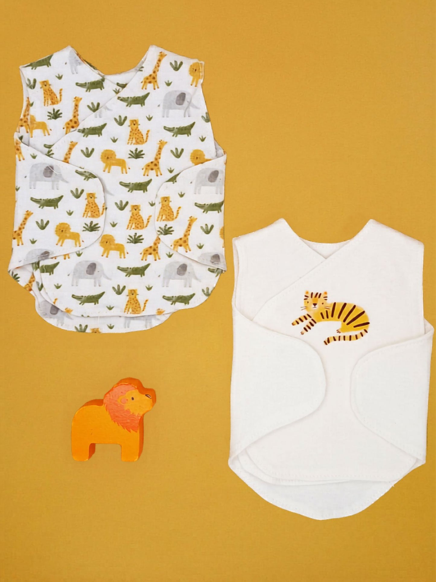 2 Pack Neonatal Vests, Organic Cotton, Safari Dreams Bodysuit / Vest Little Dreamer 