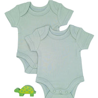 2 Pack 100% Organic Cotton Baby Bodysuit with Capped Sleeves - Sage Little Dreamer