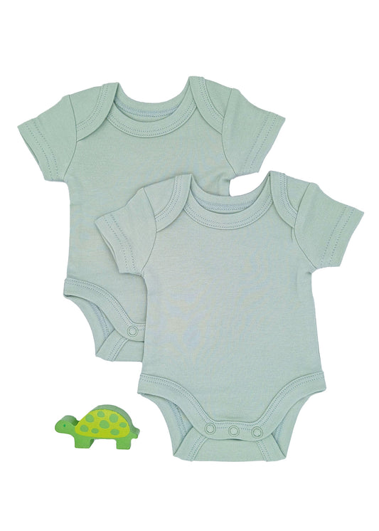 2 Pack 100% Organic Cotton Baby Bodysuit with Capped Sleeves - Sage Little Dreamer