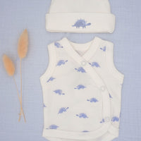 Little Dino Vest & Hat Set - Organic Cotton