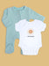 Mint zipped Sleepsuit & 'Little Sunshine' Motif Bodysuit Set. Set Little Dreamer 
