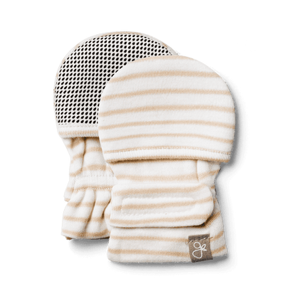 Stay-On Scratch Mittens - Dune Stripe Scratch Mitts Goumikids 3-6lb 