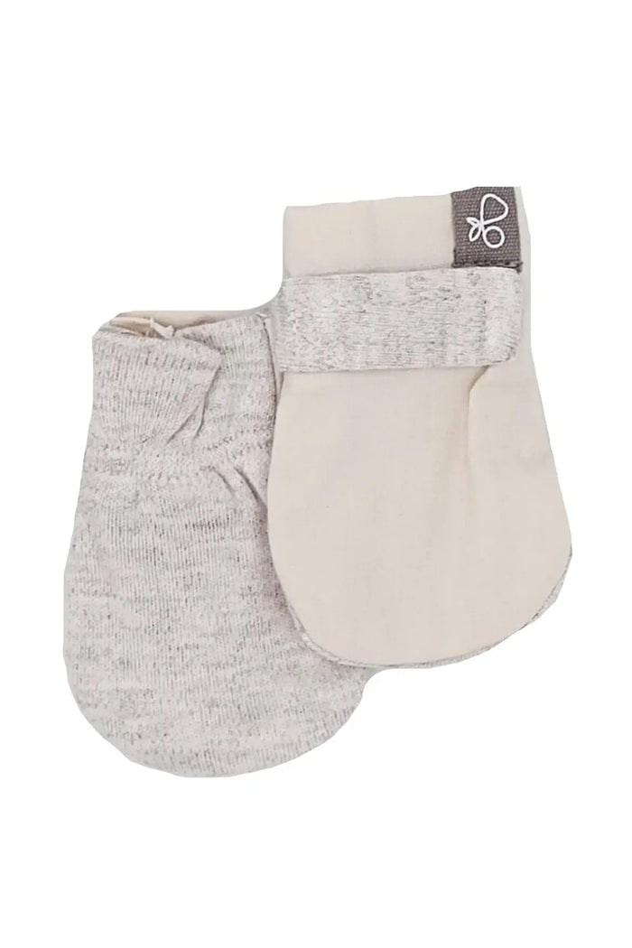 Stay-On Scratch Mittens - Grey & Cream