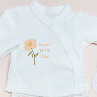 Organic Cotton Premature Baby Wrap Top, Trouser & Sock Set – Sweet Little One Floral