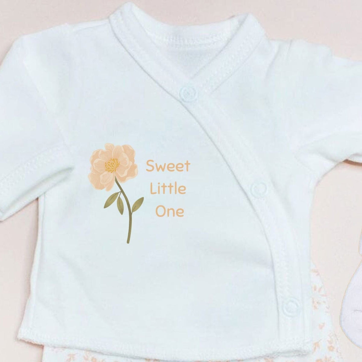 Organic Cotton Premature Baby Wrap Top, Trouser & Sock Set – Sweet Little One Floral