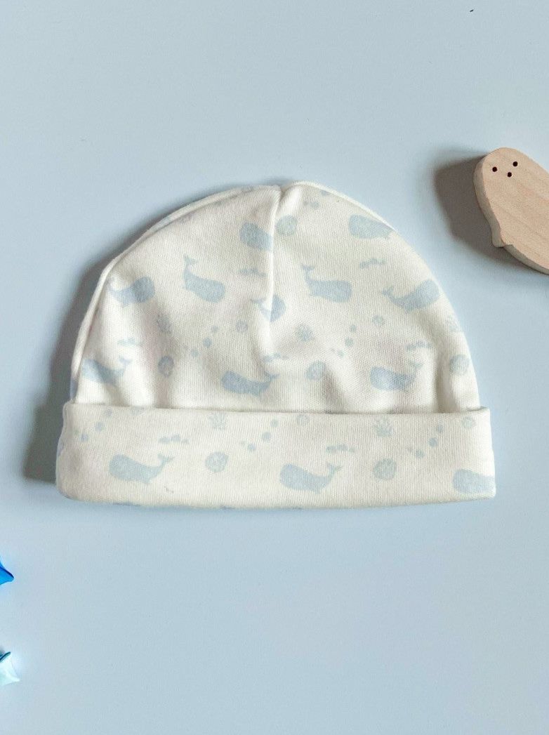 Premature Round Hat, Ocean Blue, Premium 100% Organic Cotton Tiny & Small