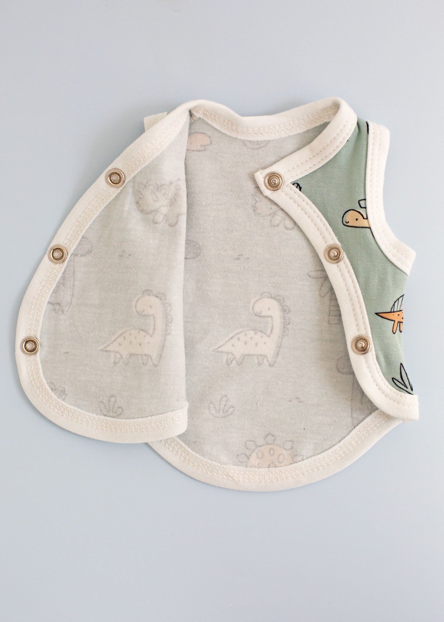 Incubator Vest, Dino Buddies, Teal Bodysuit / Vest Tiny & Small 
