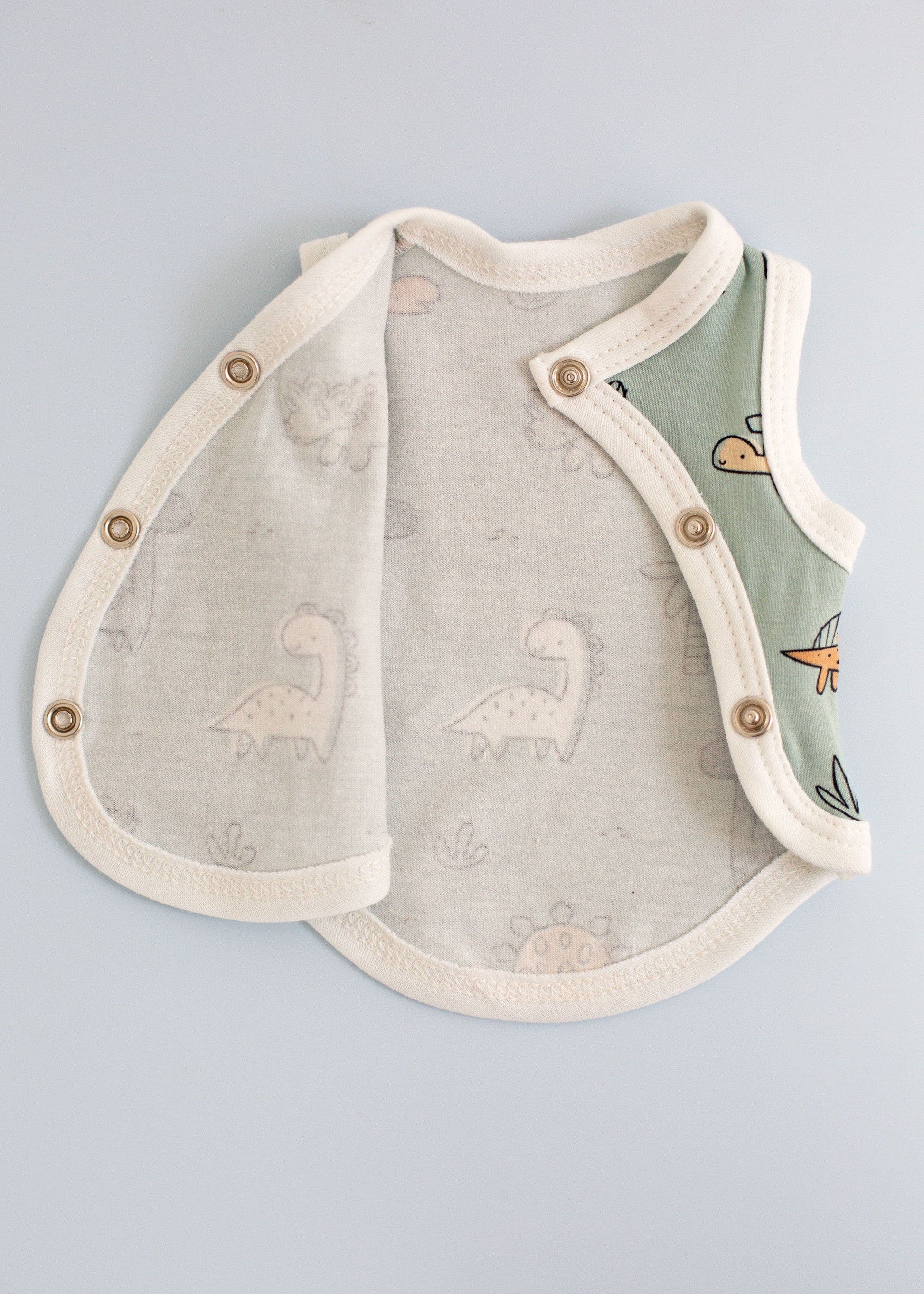 Incubator Vest, Dino Buddies, Teal Bodysuit / Vest Tiny & Small 