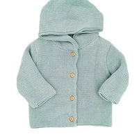 Grey Mint Knitted Baby Jacket Cardigan / Jacket La Manufacture de Layette 
