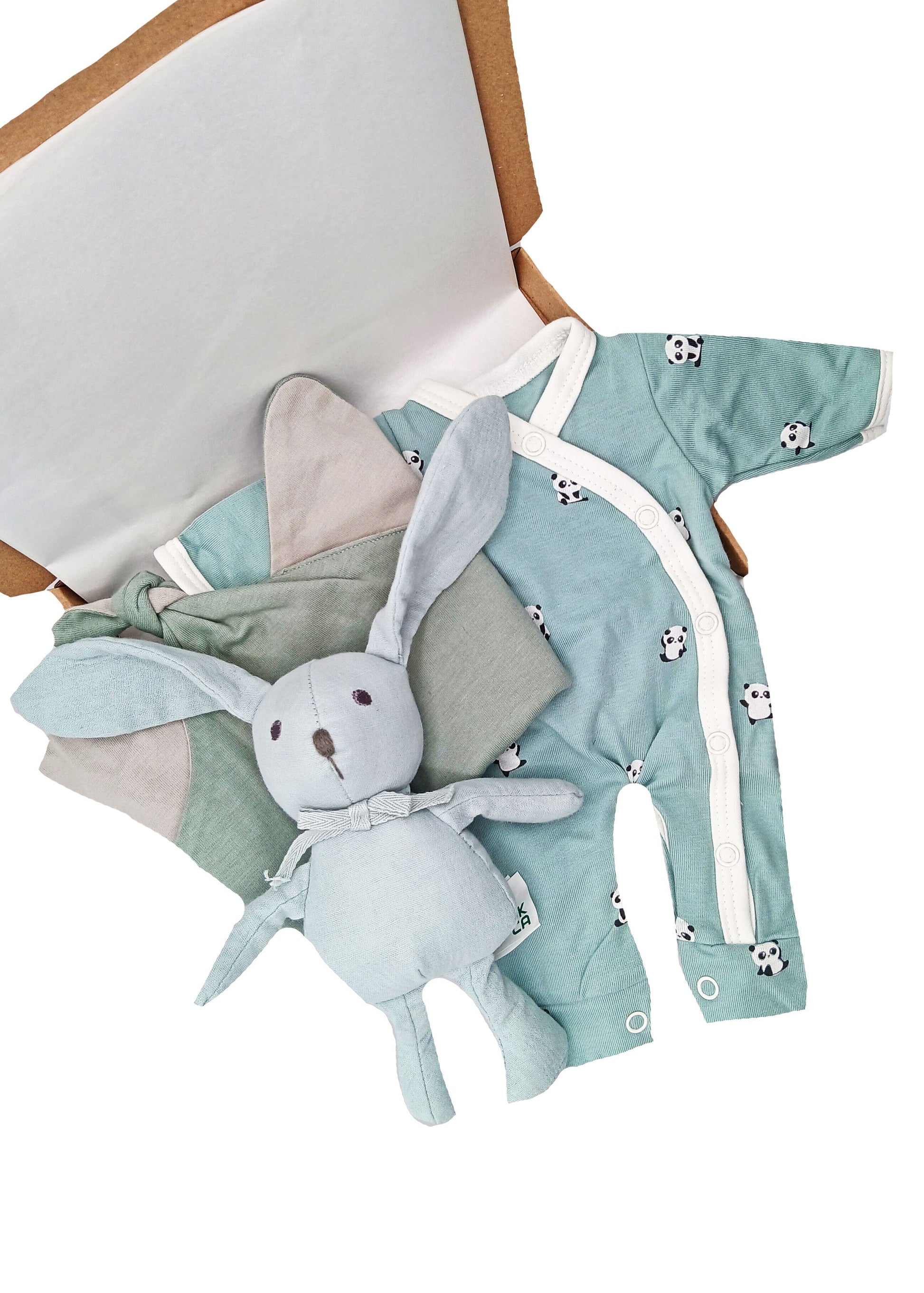 The Teal Collection Gift Box with Outfit - Toy, Comforter & Sleepsuit Gift Set Little Mouse Baby Clothing & Gifts 
