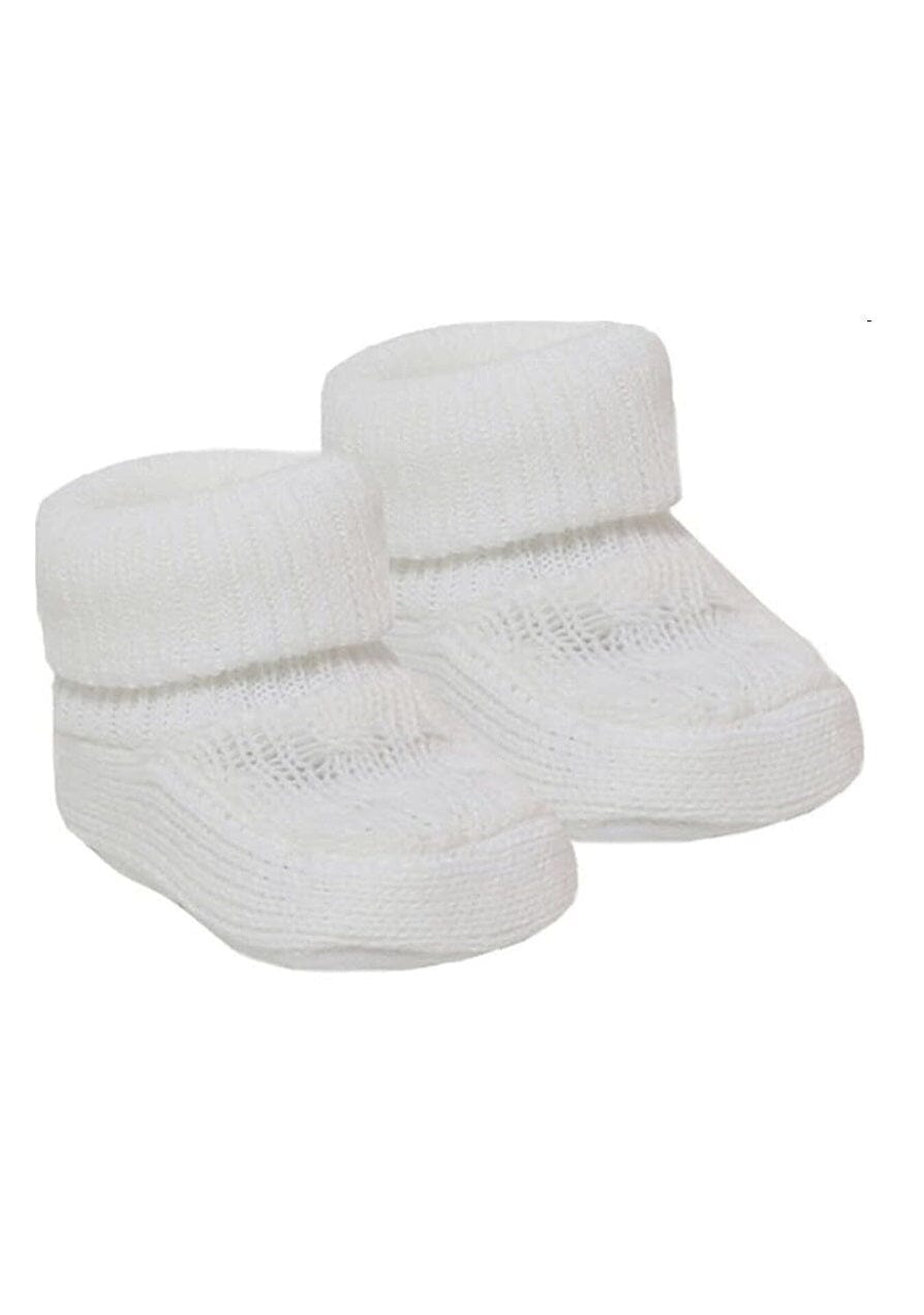 White Cable Knitted Booties