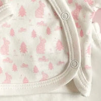 Wrap Top & Trouser Set. Bunny Meadow, Organic Cotton Tiny & Small