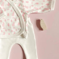 Wrap Top & Trouser Set. Bunny Meadow, Organic Cotton Tiny & Small