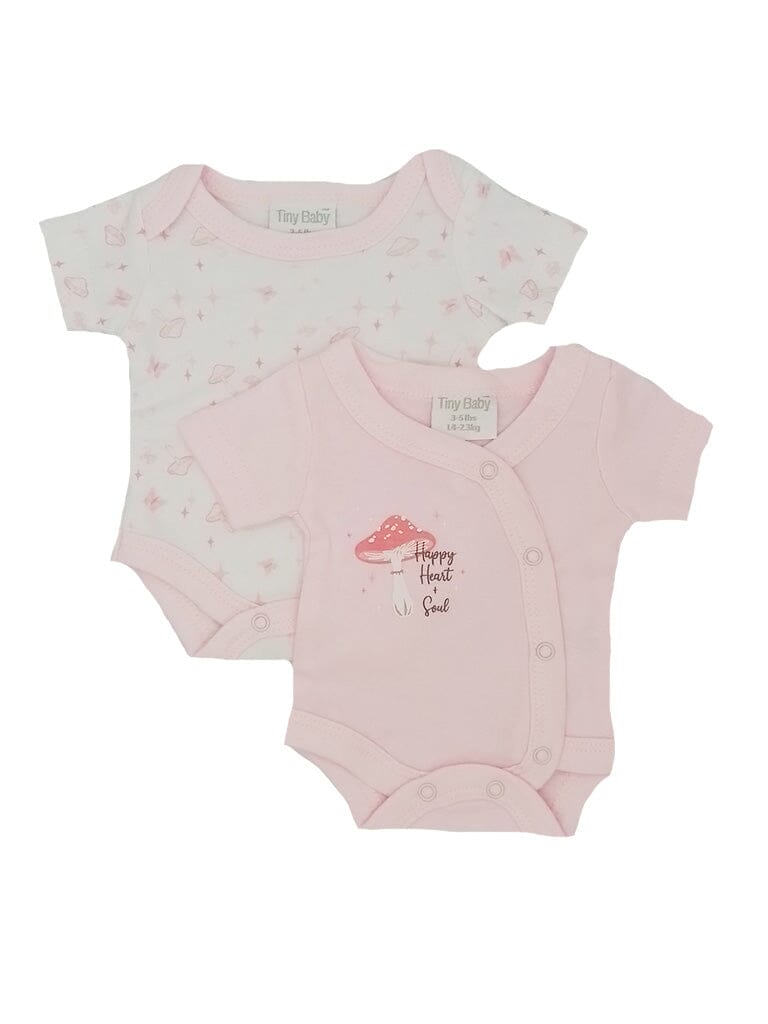 Toadstools 2 pack Vests - Pink - Set - Tiny Baby