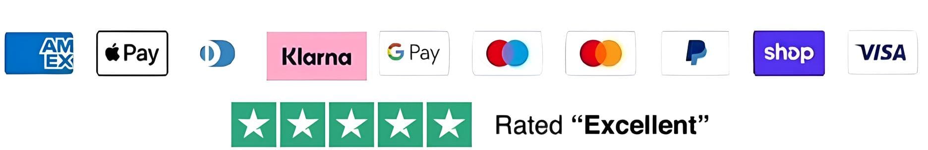 Secure payment options including credit cards and digital wallets